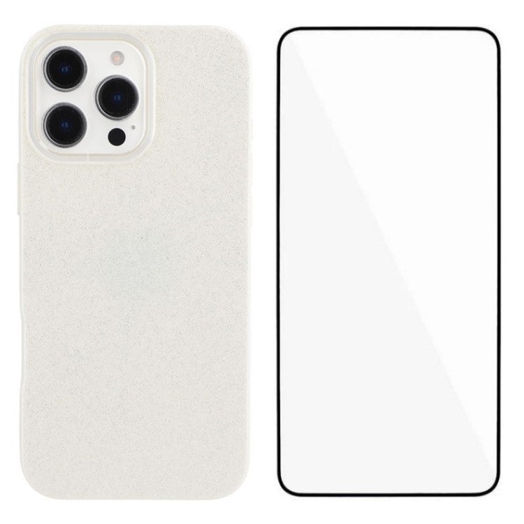 WANLONFENG XL2-serien för iPhone 16 Pro Max-fodral IMD Glitter TPU-telefonskal med härdat glasfilm