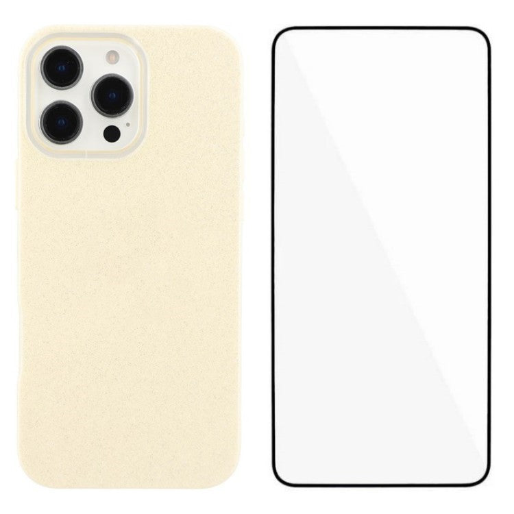 WANLONFENG XL2-serien för iPhone 16 Pro Max-fodral IMD Glitter TPU-telefonskal med härdat glasfilm