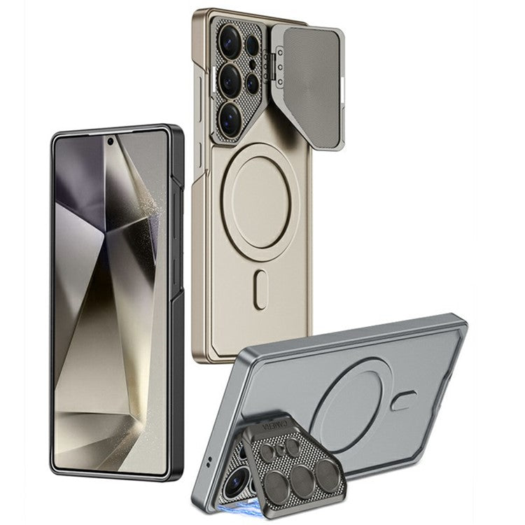GKK för Samsung Galaxy S24 Ultra-fodral kompatibelt med MagSafe Slim PC-telefonskal med metalllinsskydd