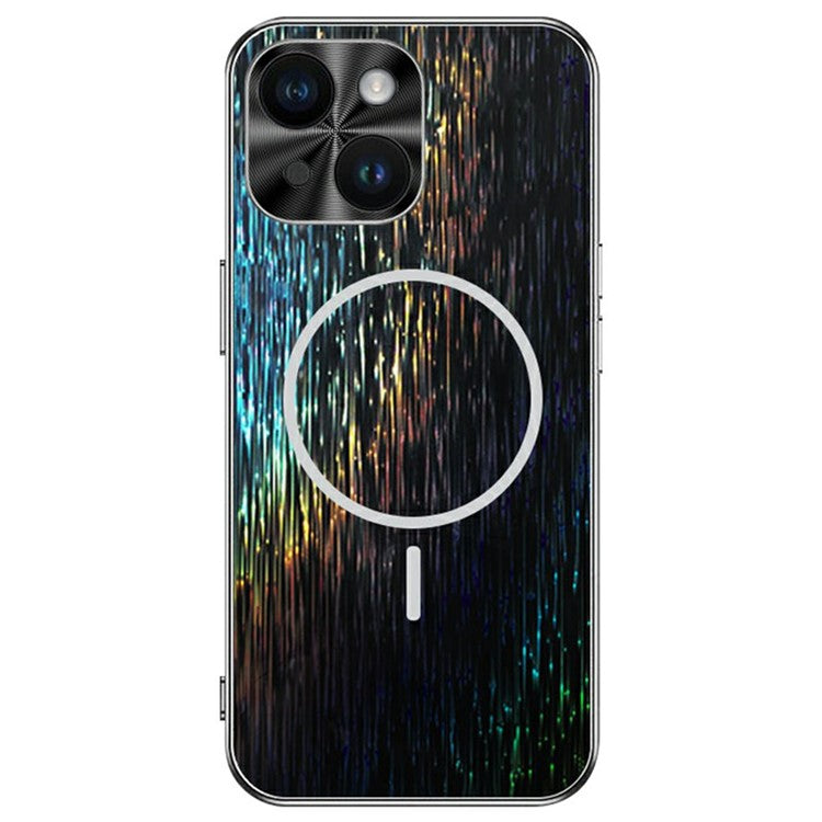 För iPhone 14 Magnetfodral Bländande Stötsäker Ultra Slim PC-telefon bakstycke