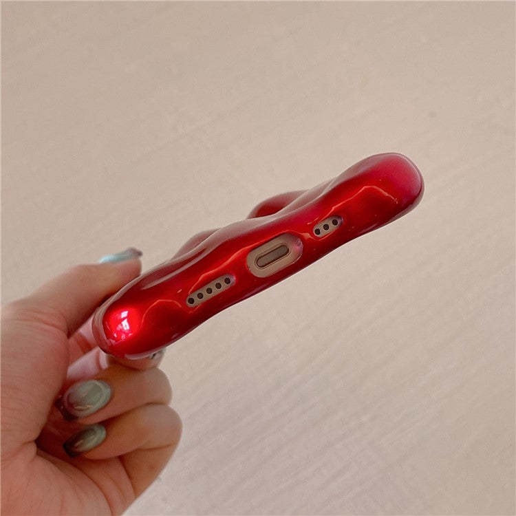 För iPhone 14 Skal Jul Röd TPU Wavy Edge telefonskal