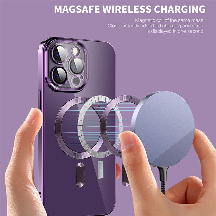 För iPhone 15 Pro Fodral Kompatibel med MagSafe TPU + PC Clear Back Cover