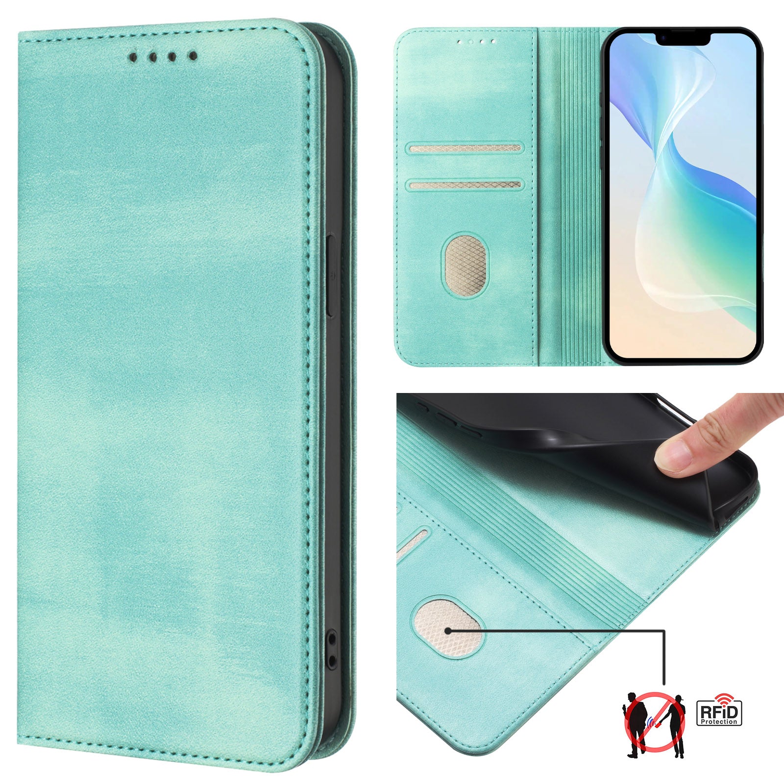 For Samsung Galaxy S23 Wallet Cases Retro Texture RFID Blocking Leather Phone Cover