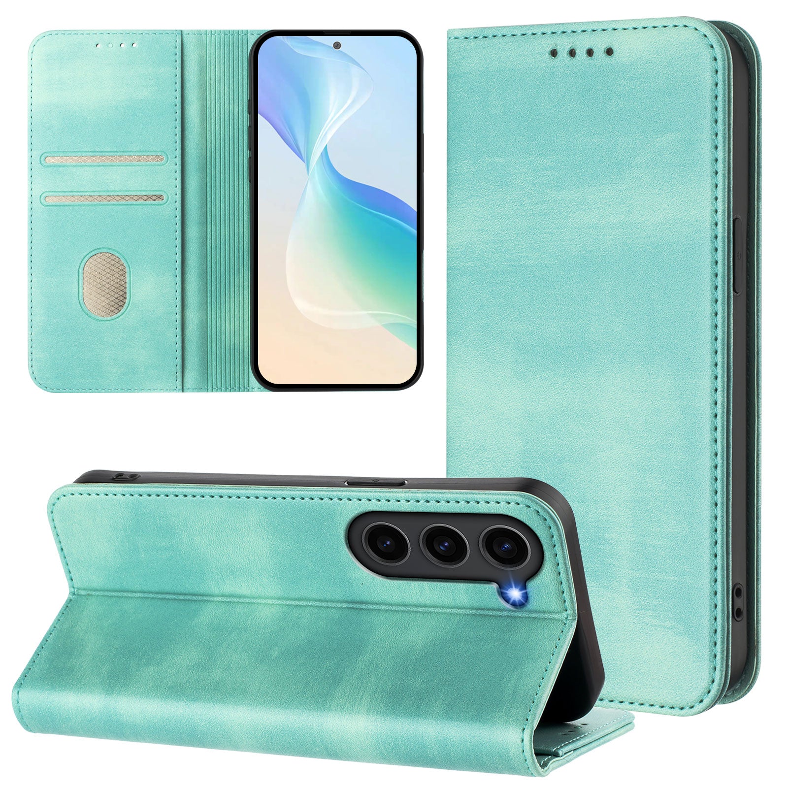 For Samsung Galaxy S23 Wallet Cases Retro Texture RFID Blocking Leather Phone Cover