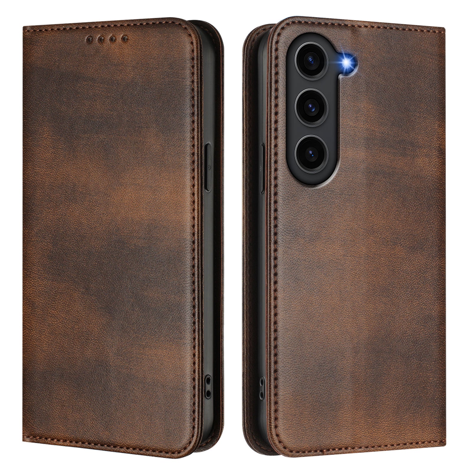 For Samsung Galaxy S23 Wallet Cases Retro Texture RFID Blocking Leather Phone Cover