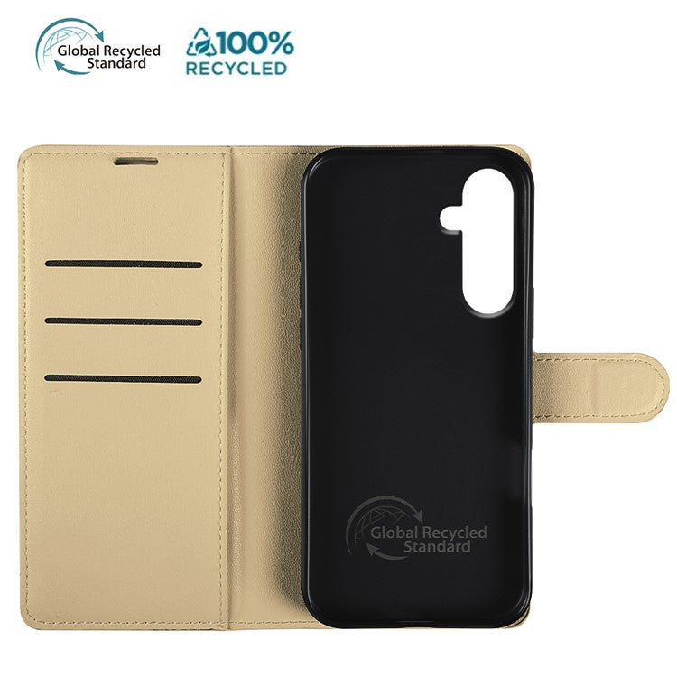 For Samsung Galaxy A25 5G (Global) (161.0mm) Stand Case Biobased Eco-Friendly RPET RPVB Slim Phone Cover with Wallet