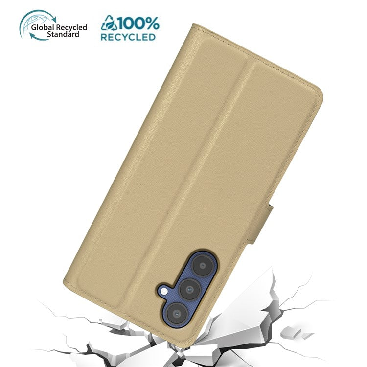 For Samsung Galaxy A25 5G (Global) (161.0mm) Stand Case Biobased Eco-Friendly RPET RPVB Slim Phone Cover with Wallet
