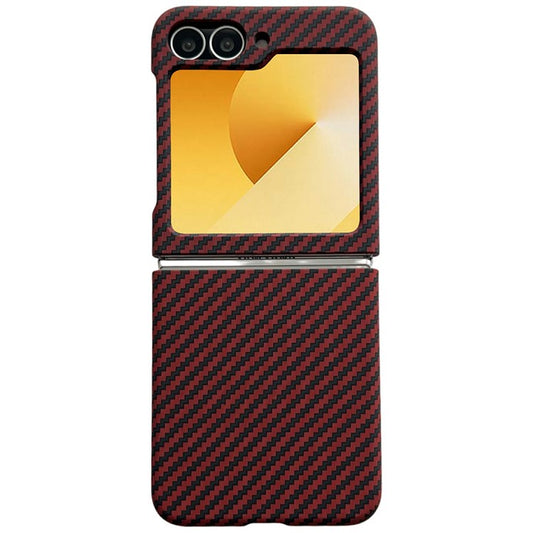 For Samsung Galaxy Z Flip6 5G Magnetic Case Carbon Fiber Texture Slim Shockproof PC Phone Cove
