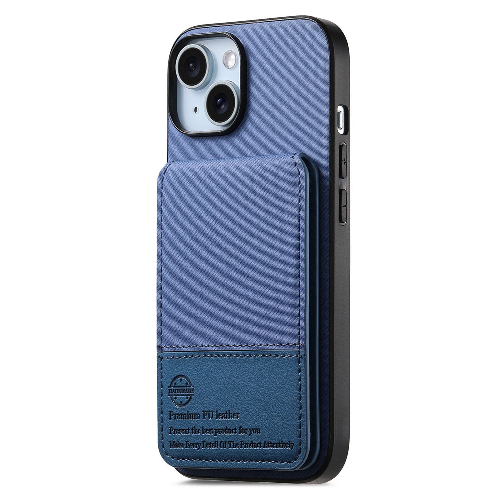 For iPhone 13 6.1 inch Case Cloth Texture Leather + PC + TPU RFID Blocking Phone Cover with Card Holde
