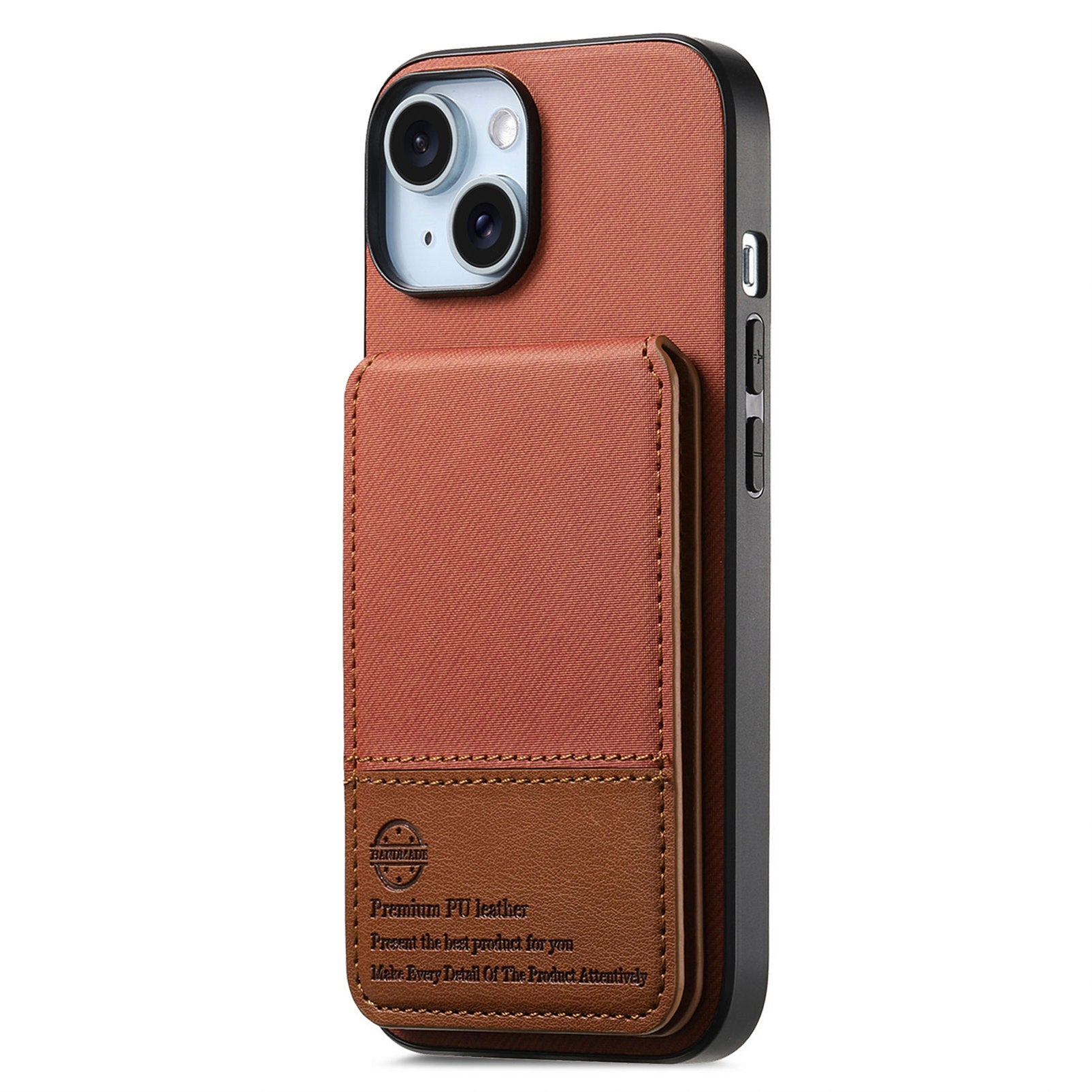 For iPhone 13 6.1 inch Case Cloth Texture Leather + PC + TPU RFID Blocking Phone Cover with Card Holde