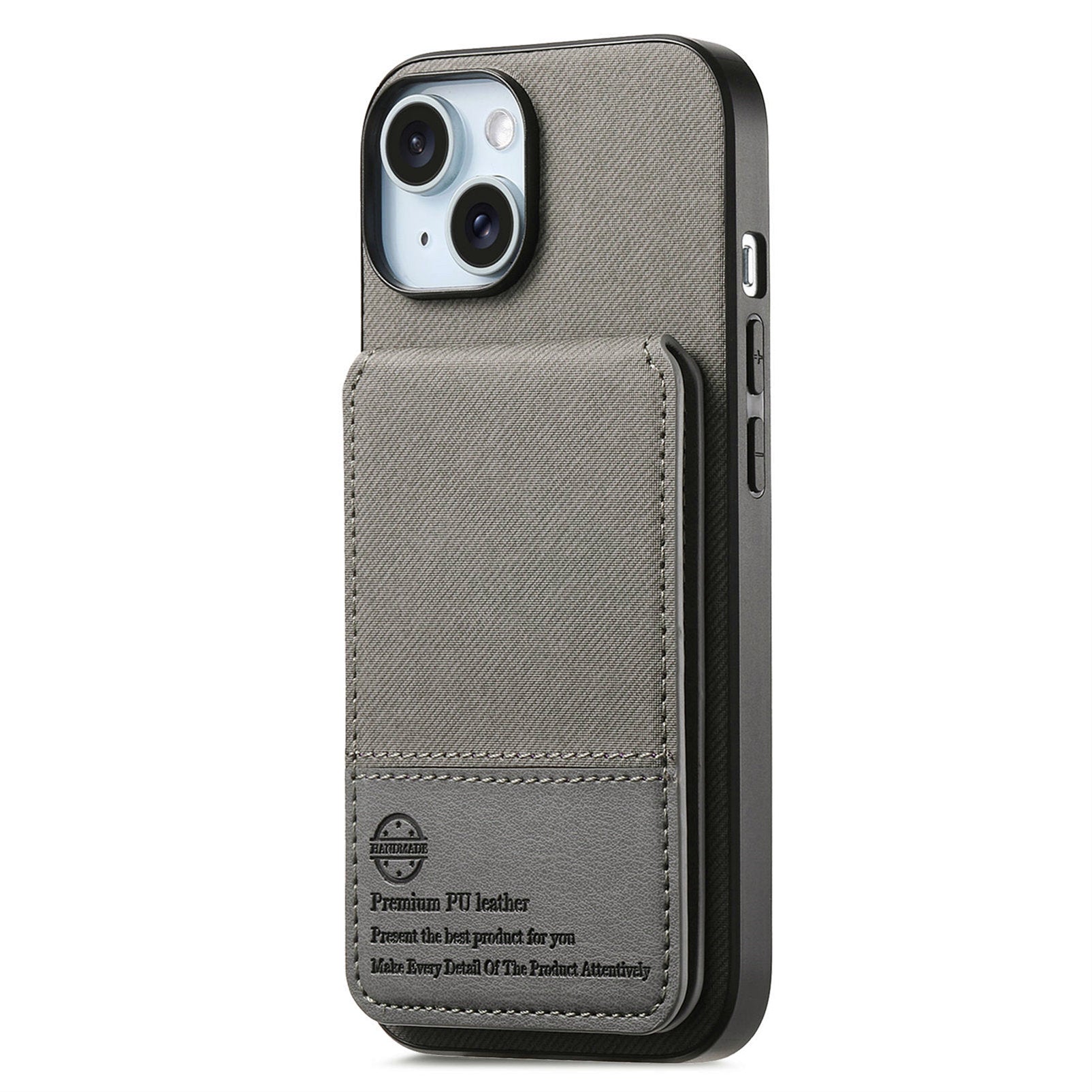 For iPhone 13 6.1 inch Case Cloth Texture Leather + PC + TPU RFID Blocking Phone Cover with Card Holde
