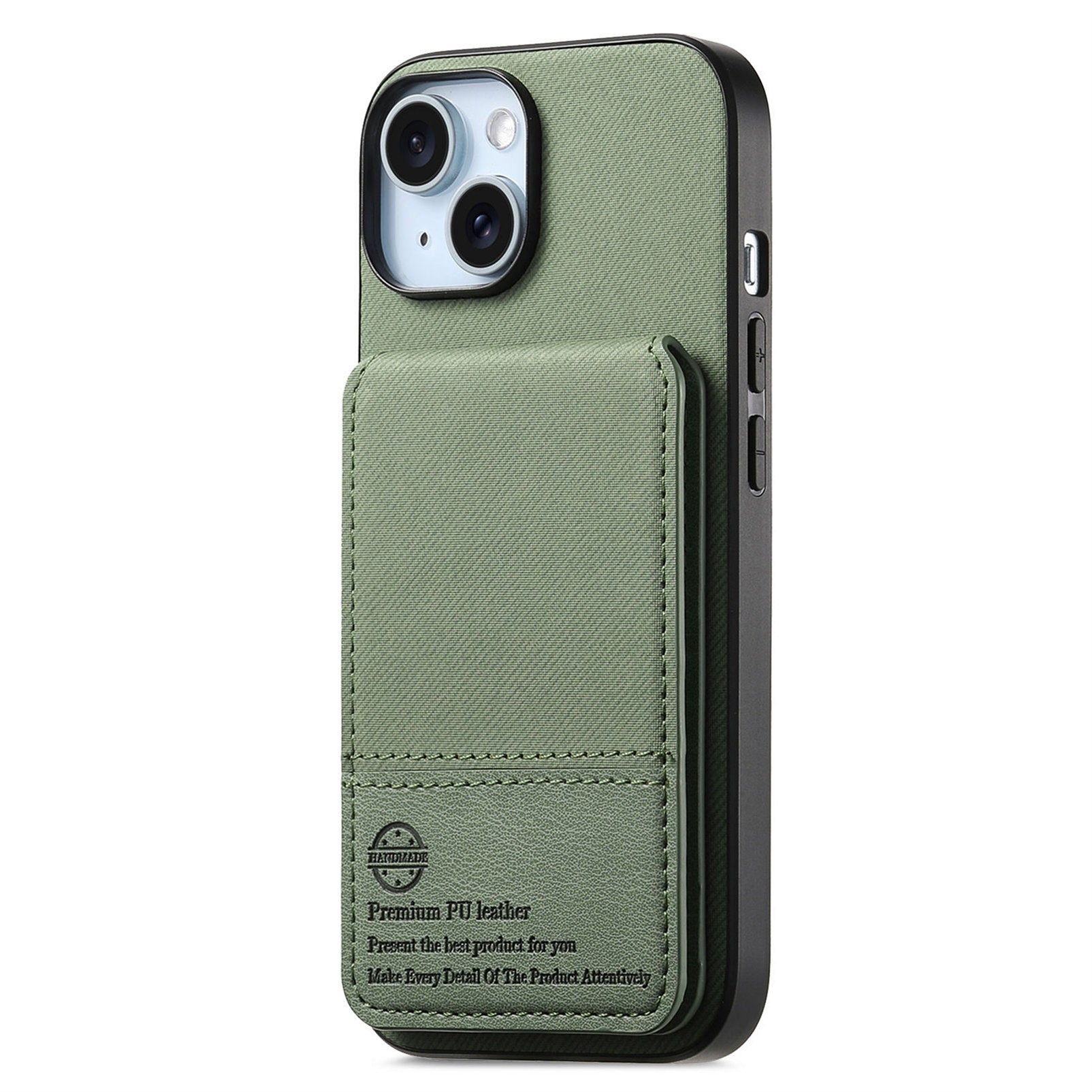 For iPhone 13 6.1 inch Case Cloth Texture Leather + PC + TPU RFID Blocking Phone Cover with Card Holde