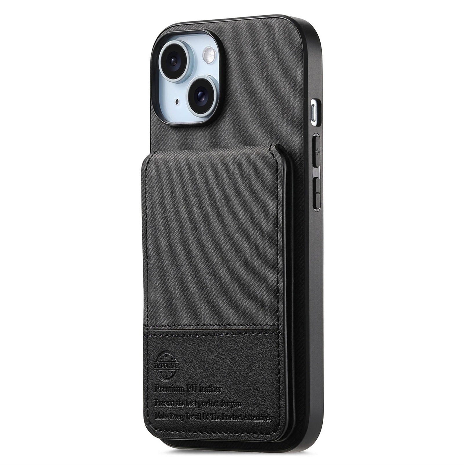 For iPhone 13 6.1 inch Case Cloth Texture Leather + PC + TPU RFID Blocking Phone Cover with Card Holde