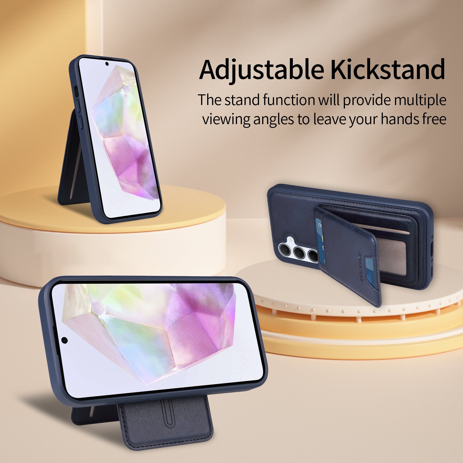 For Samsung Galaxy A35 5G Magnetic Case BETOPNICE RFID Blocking Leather Phone Back Cover with Detachable Card Bag