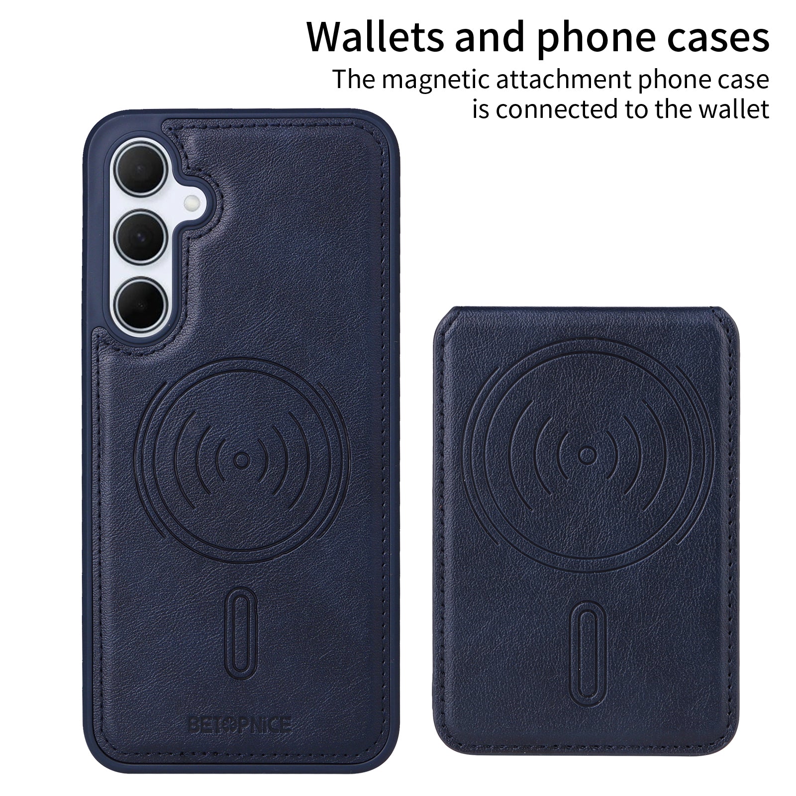 For Samsung Galaxy A35 5G Magnetic Case BETOPNICE RFID Blocking Leather Phone Back Cover with Detachable Card Bag