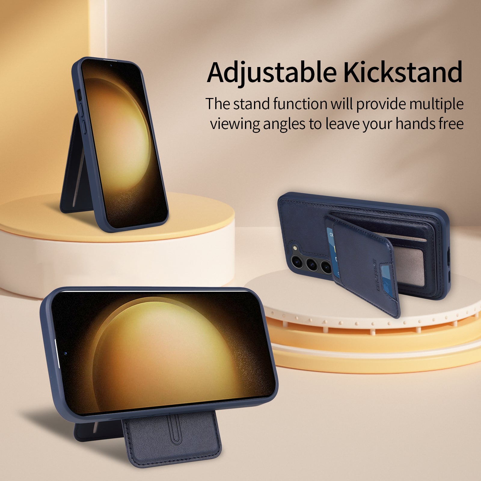 For Samsung Galaxy S23+ Magnetic Case BETOPNICE RFID Blocking Leather Phone Back Cover with Detachable Card Bag