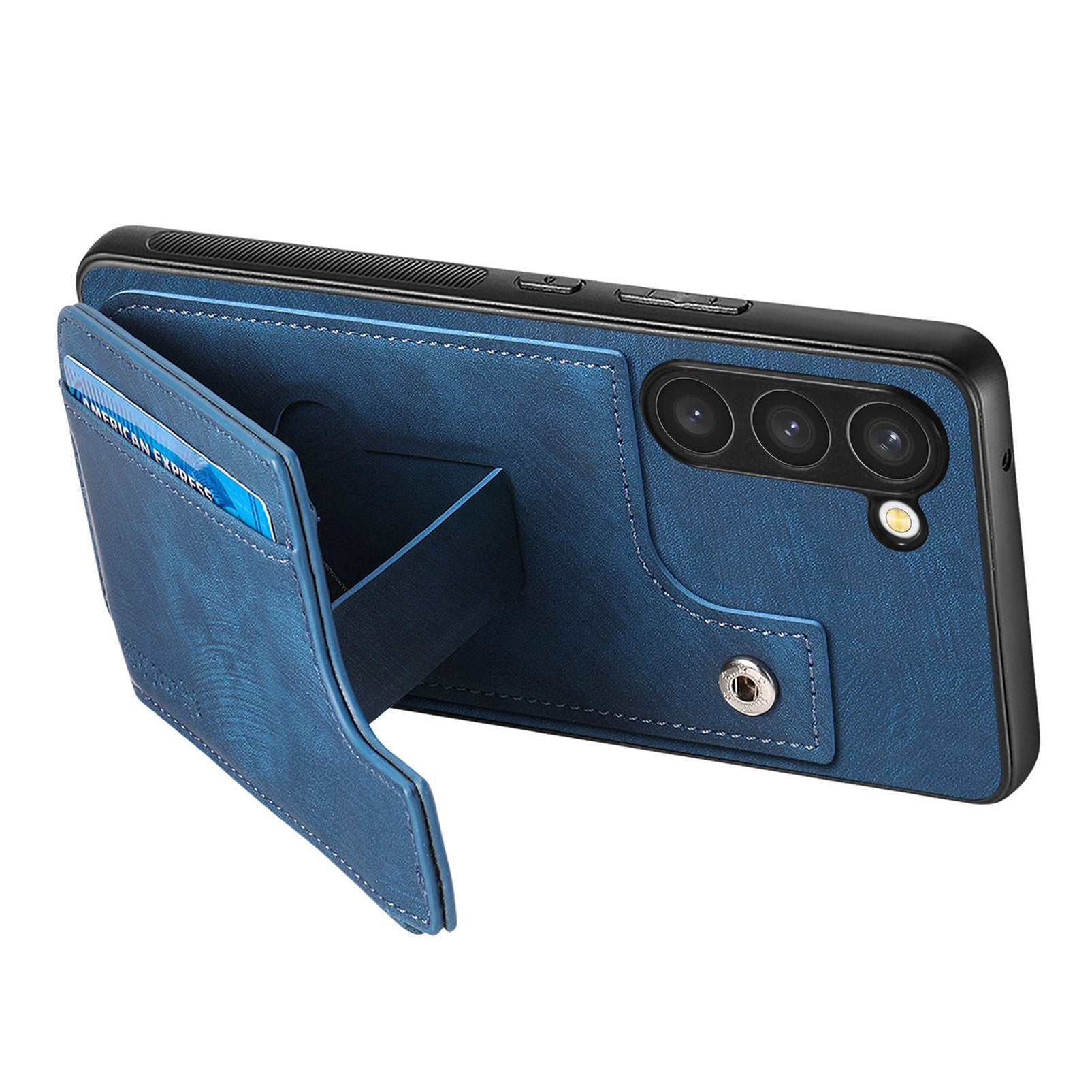 For Samsung Galaxy S23 Case Zipper Card Holder Kickstand Leather + PC + TPU Phone Cover