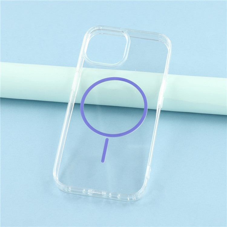 For iPhone 13 Magnetic Case Acrylic TPU Clear Phone Back Cove