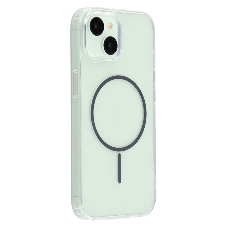 For iPhone 13 Magnetic Case Acrylic TPU Clear Phone Back Cove