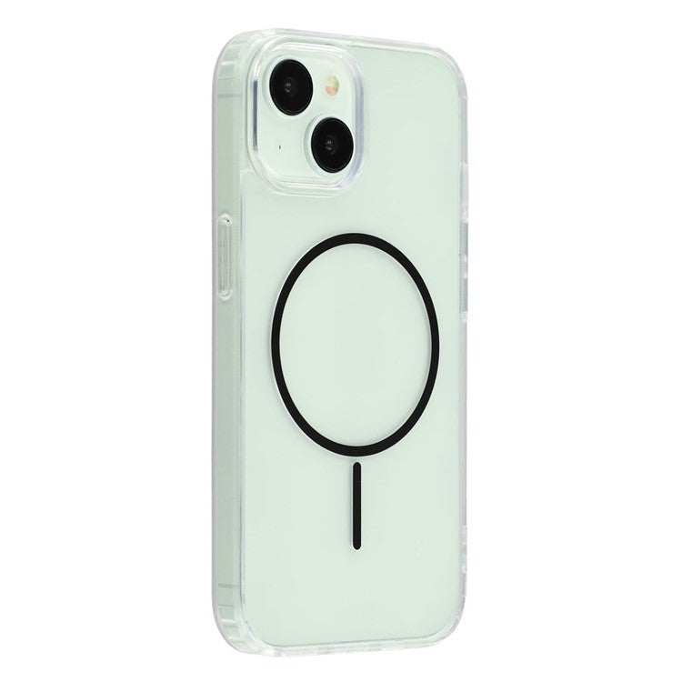 For iPhone 13 Magnetic Case Acrylic TPU Clear Phone Back Cove