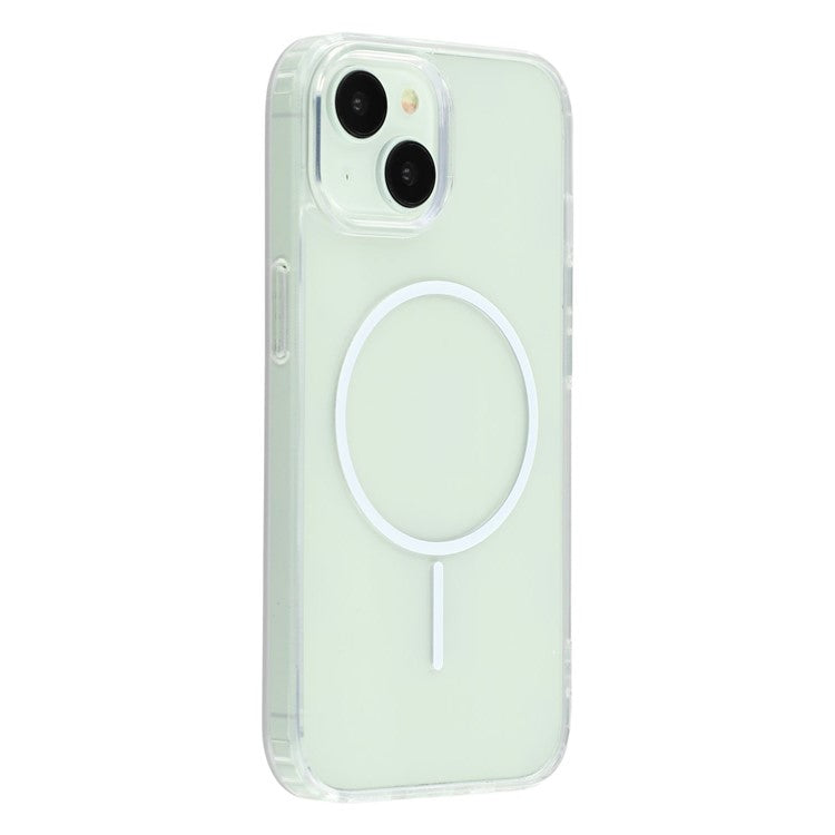 For iPhone 13 Magnetic Case Acrylic TPU Clear Phone Back Cove