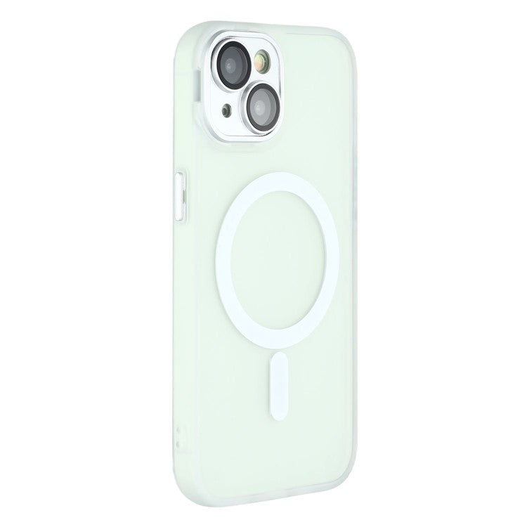 For iPhone 13 Case Compatible with MagSafe PC + TPU Matte Phone Cover with Glass Lens Fil