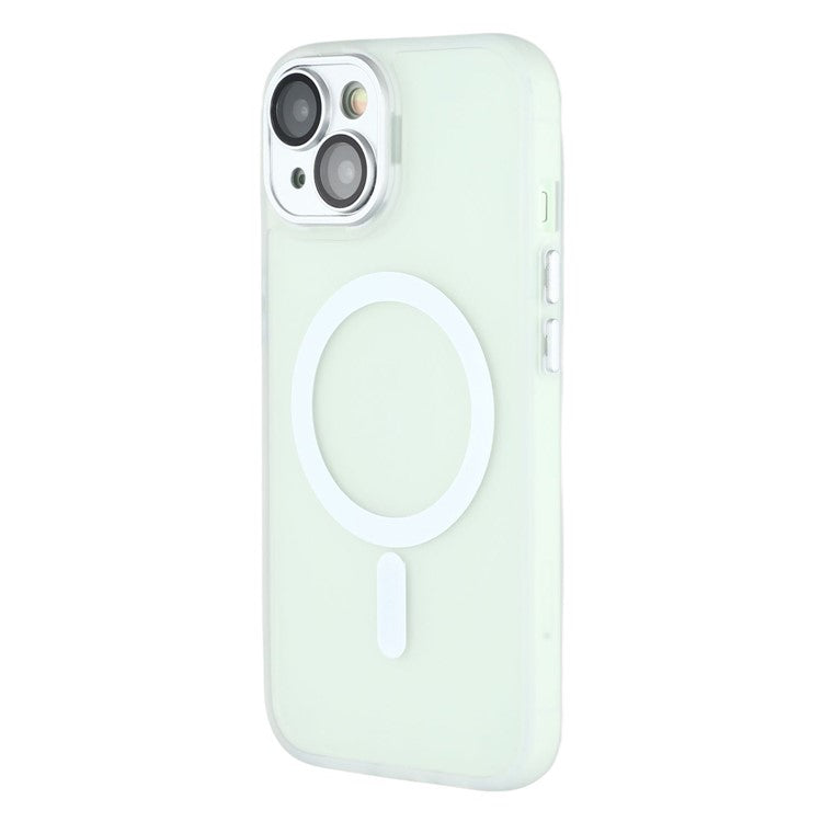 For iPhone 13 Case Compatible with MagSafe PC + TPU Matte Phone Cover with Glass Lens Fil