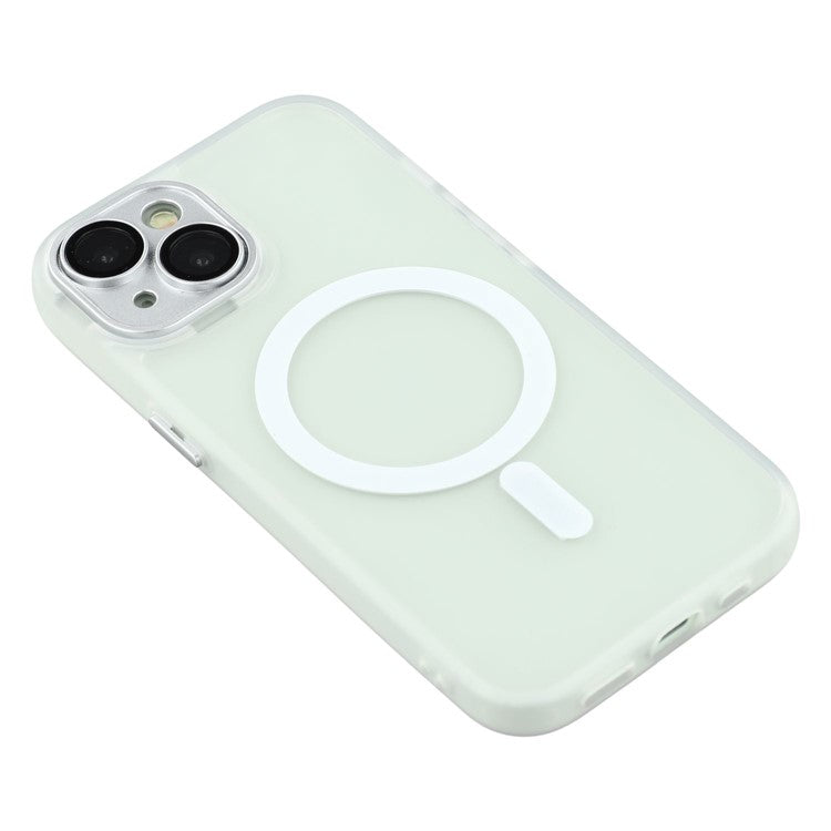For iPhone 13 Case Compatible with MagSafe PC + TPU Matte Phone Cover with Glass Lens Fil