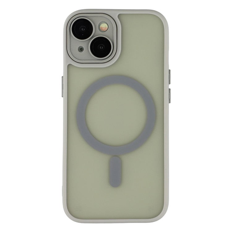 For iPhone 13 Case Compatible with MagSafe PC + TPU Matte Phone Cover with Glass Lens Fil