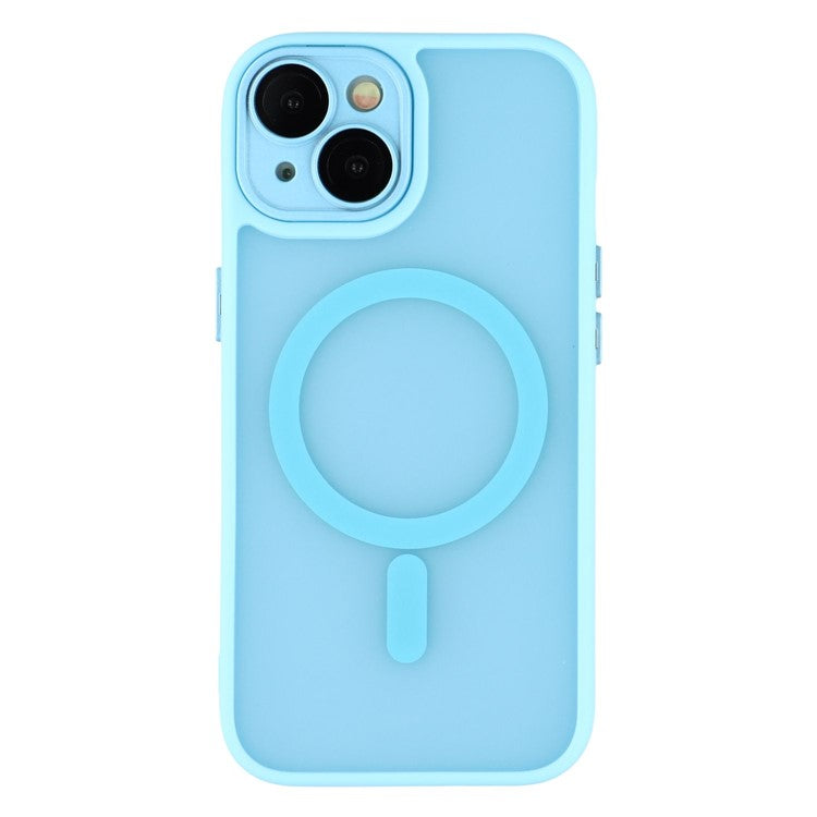 For iPhone 13 Case Compatible with MagSafe PC + TPU Matte Phone Cover with Glass Lens Fil