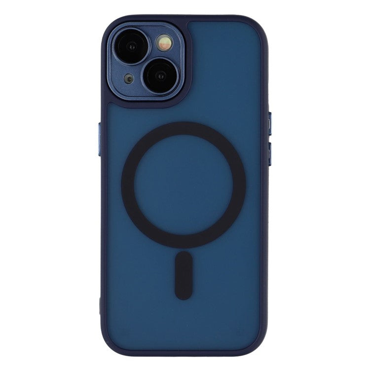 For iPhone 13 Case Compatible with MagSafe PC + TPU Matte Phone Cover with Glass Lens Fil