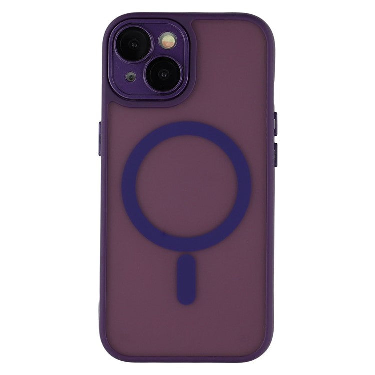 For iPhone 13 Case Compatible with MagSafe PC + TPU Matte Phone Cover with Glass Lens Fil