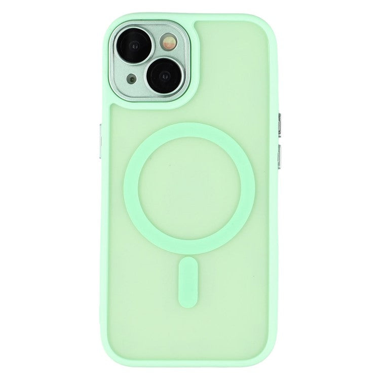 For iPhone 13 Case Compatible with MagSafe PC + TPU Matte Phone Cover with Glass Lens Fil