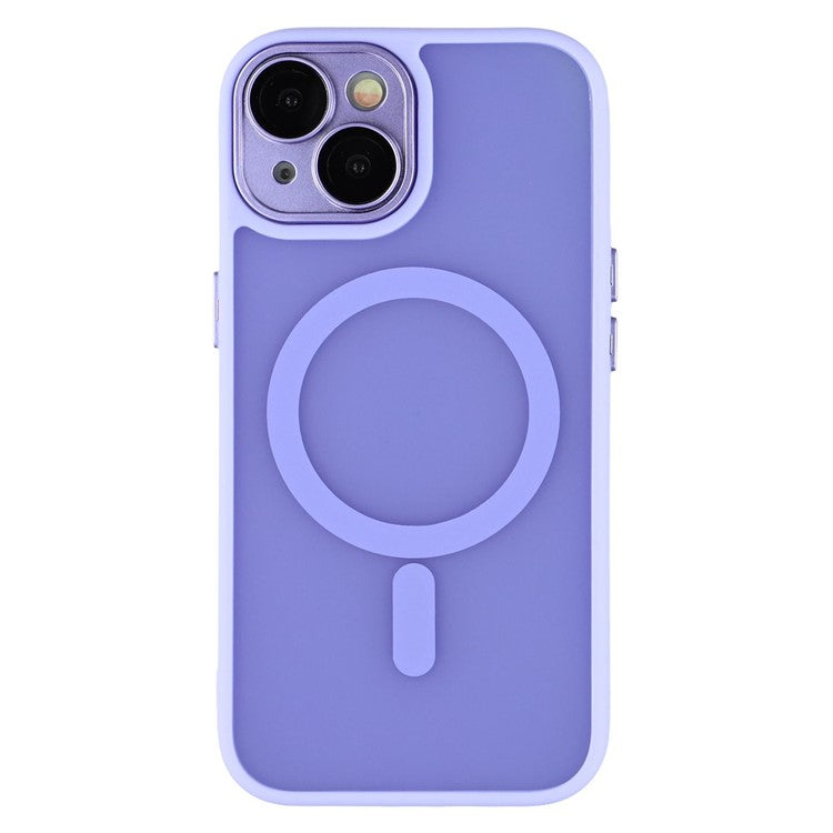 For iPhone 13 Case Compatible with MagSafe PC + TPU Matte Phone Cover with Glass Lens Fil