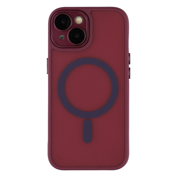 For iPhone 13 Case Compatible with MagSafe PC + TPU Matte Phone Cover with Glass Lens Fil