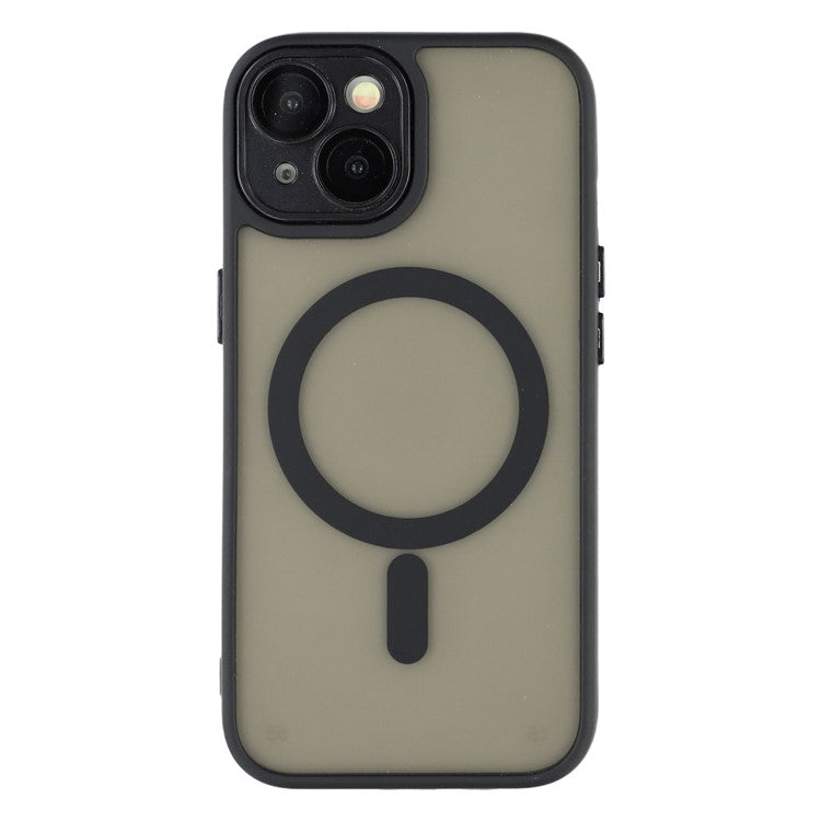 For iPhone 13 Case Compatible with MagSafe PC + TPU Matte Phone Cover with Glass Lens Fil