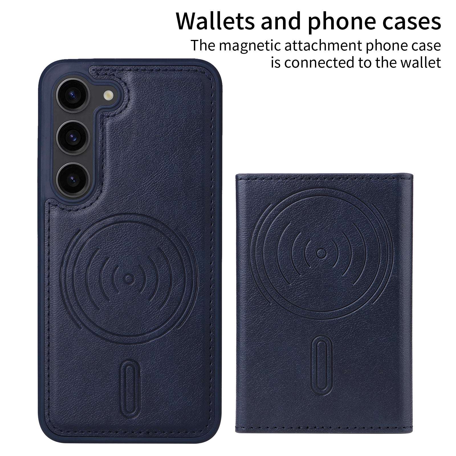 For Samsung Galaxy S23 Magnetic Case BETOPNICE Leather Phone Cover Kickstand with Detachable Card Bag