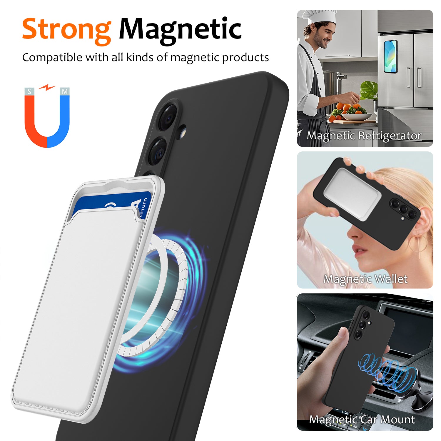 For Samsung Galaxy A15 5G / Galaxy A15 4G Case Compatible with MagSafe Anti-Drop Liquid Silicone Phone Cover