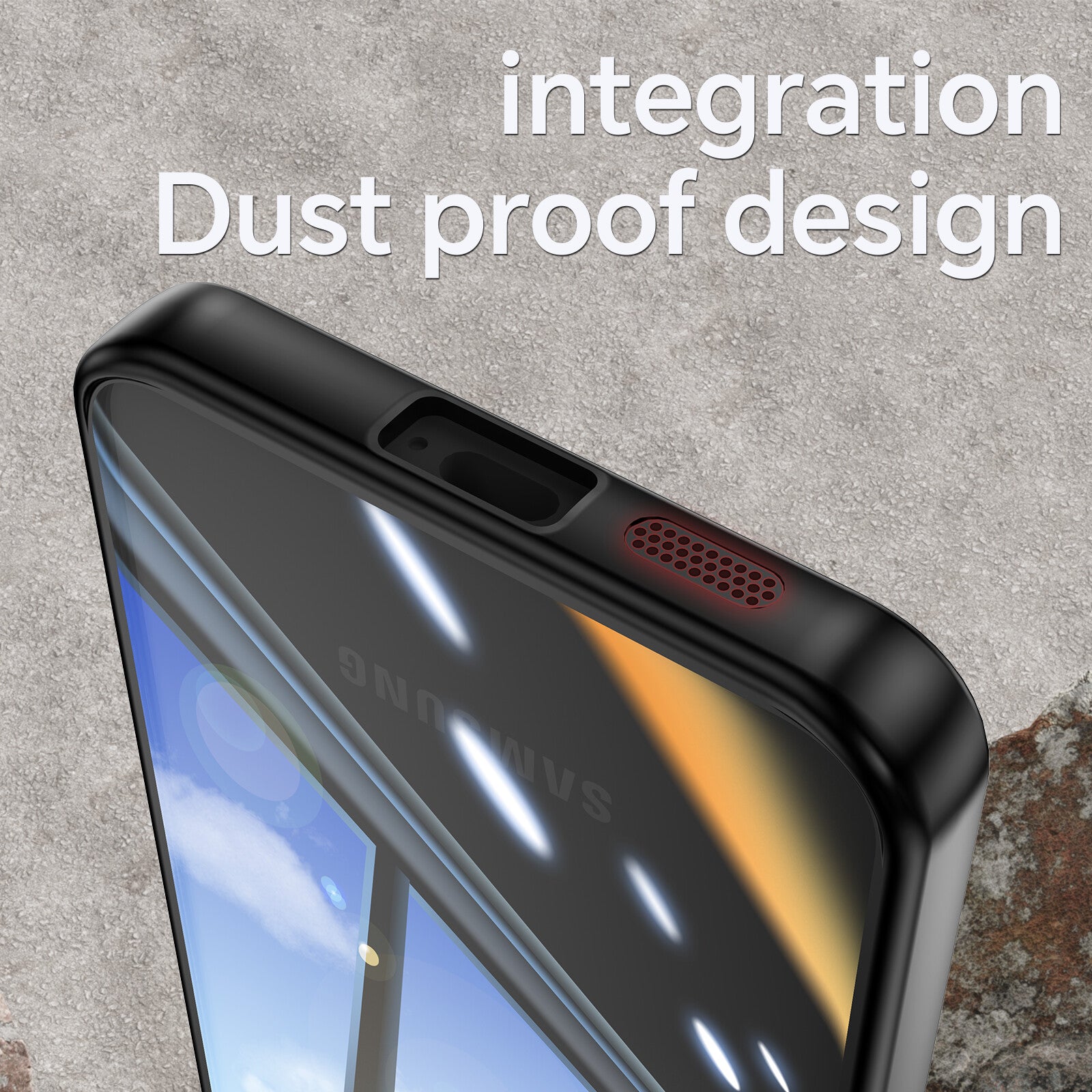 For Samsung Galaxy S23 TPU Case WANLONFENG Shockproof Clear Phone Cover with Tempered Glass Film