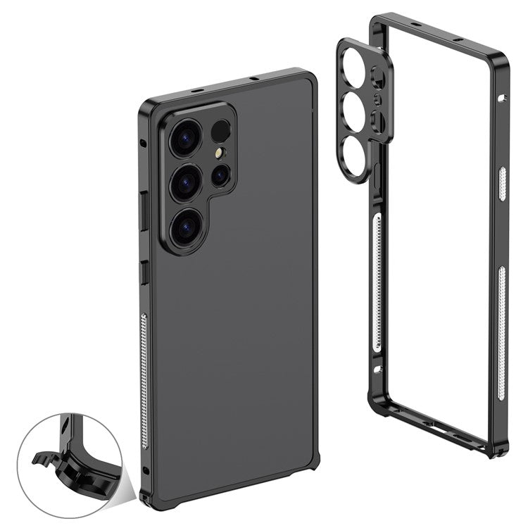 For Samsung Galaxy S23 Ultra Bumper Cases Metal Frame Heat Dissipation Cover with Camera Lens Protector