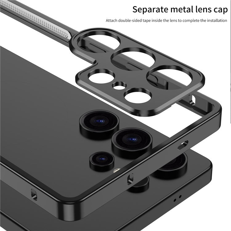 For Samsung Galaxy S23 Ultra Bumper Cases Metal Frame Heat Dissipation Cover with Camera Lens Protector