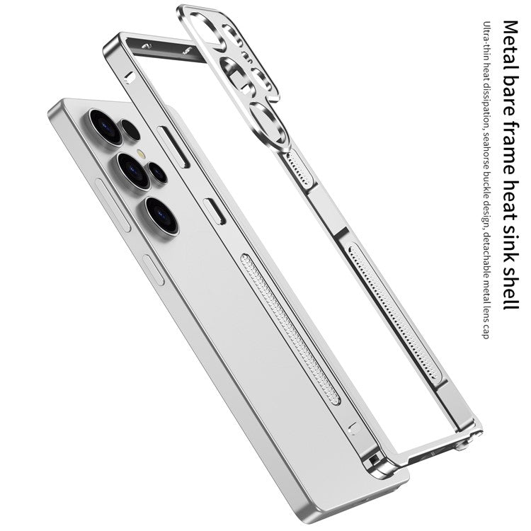 For Samsung Galaxy S23 Ultra Bumper Cases Metal Frame Heat Dissipation Cover with Camera Lens Protector