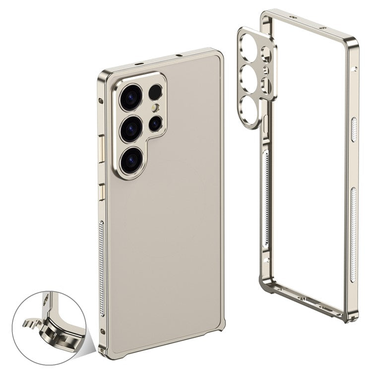 For Samsung Galaxy S23 Ultra Bumper Cases Metal Frame Heat Dissipation Cover with Camera Lens Protector
