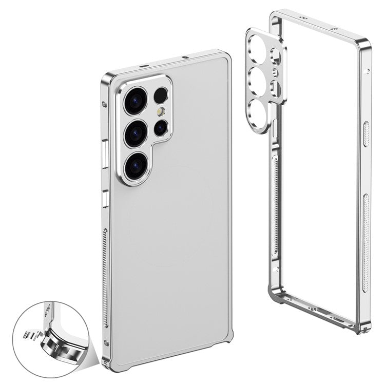 For Samsung Galaxy S23 Ultra Bumper Cases Metal Frame Heat Dissipation Cover with Camera Lens Protector