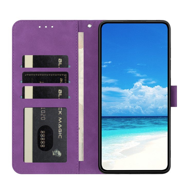 For Samsung Galaxy A55 5G Case Butterfly Flower Imprinted PU Leather Wallet Stand Phone Cover