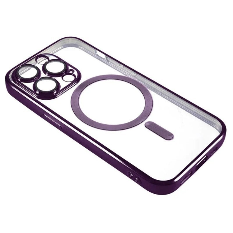För iPhone 11 Pro magnetfodral WANLONFENG Elektropläterat TPU-fodral med linsfilm + 2 st härdat glas