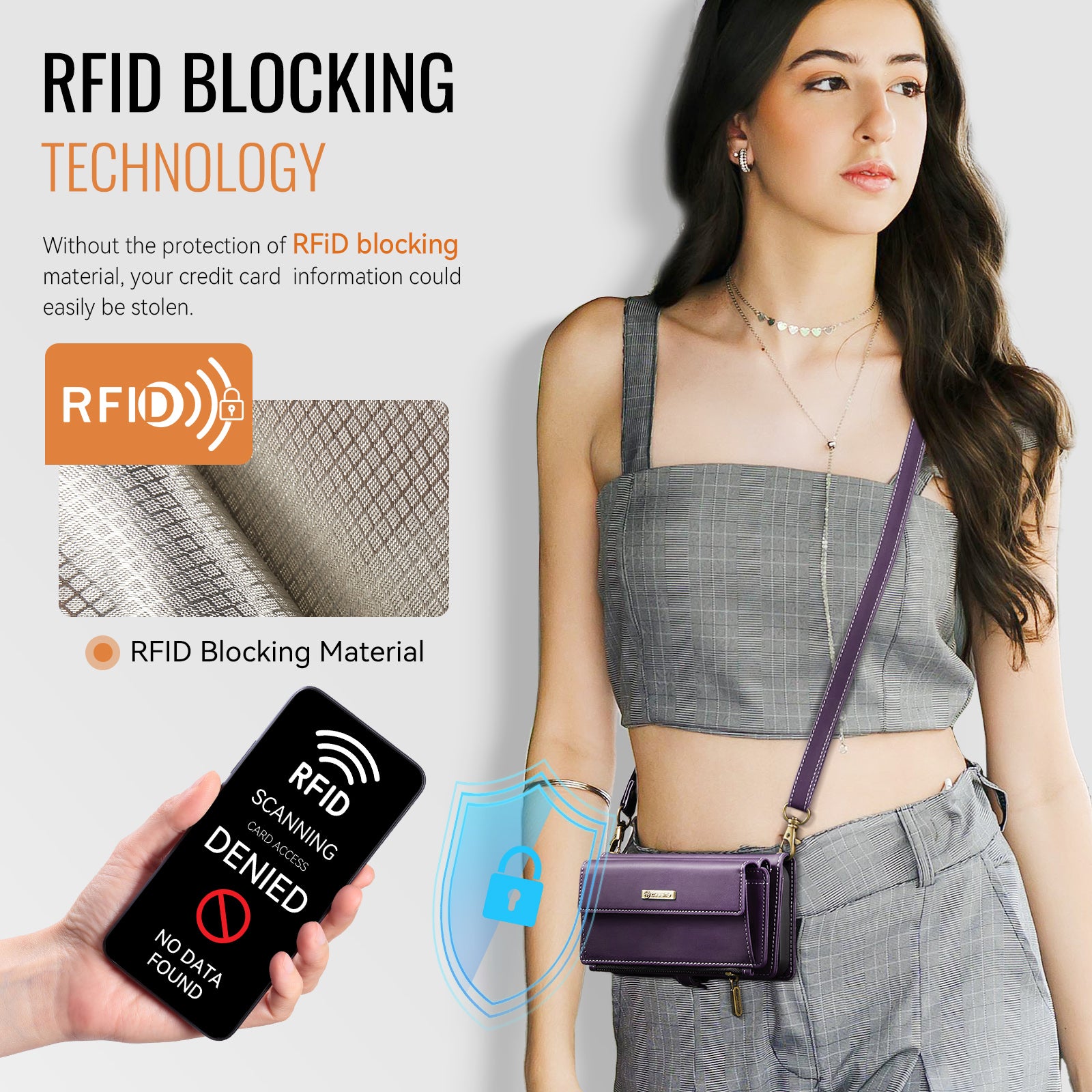 For iPhone XR 6.1 inch Case CASEME C39 RFID Blocking Zipper Wallet Stand Leather Cover with Stra