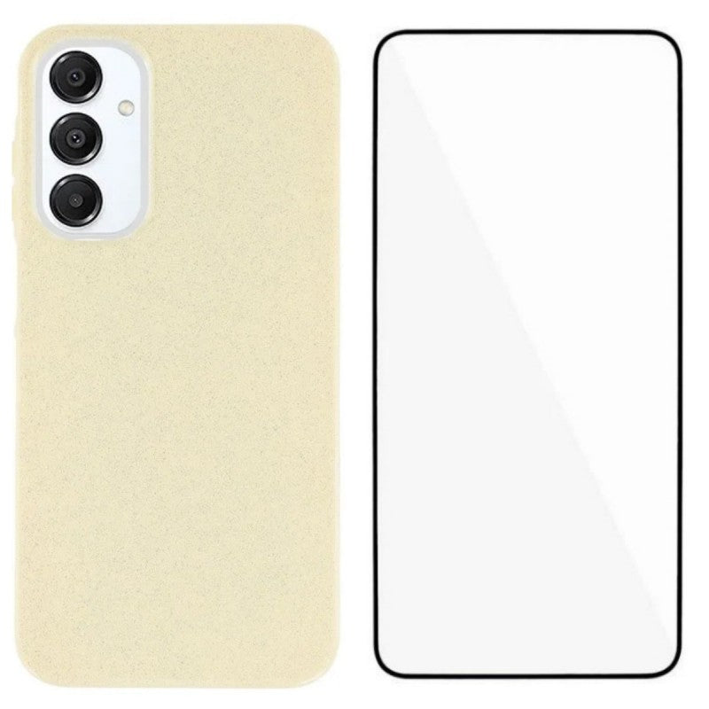 For Samsung Galaxy A25 5G (Global) (161.0 x 76.5 x 8.3mm) Glitter Case WANLONFENG XL2 Series IMD TPU Phone Cover with Tempered Glass Film