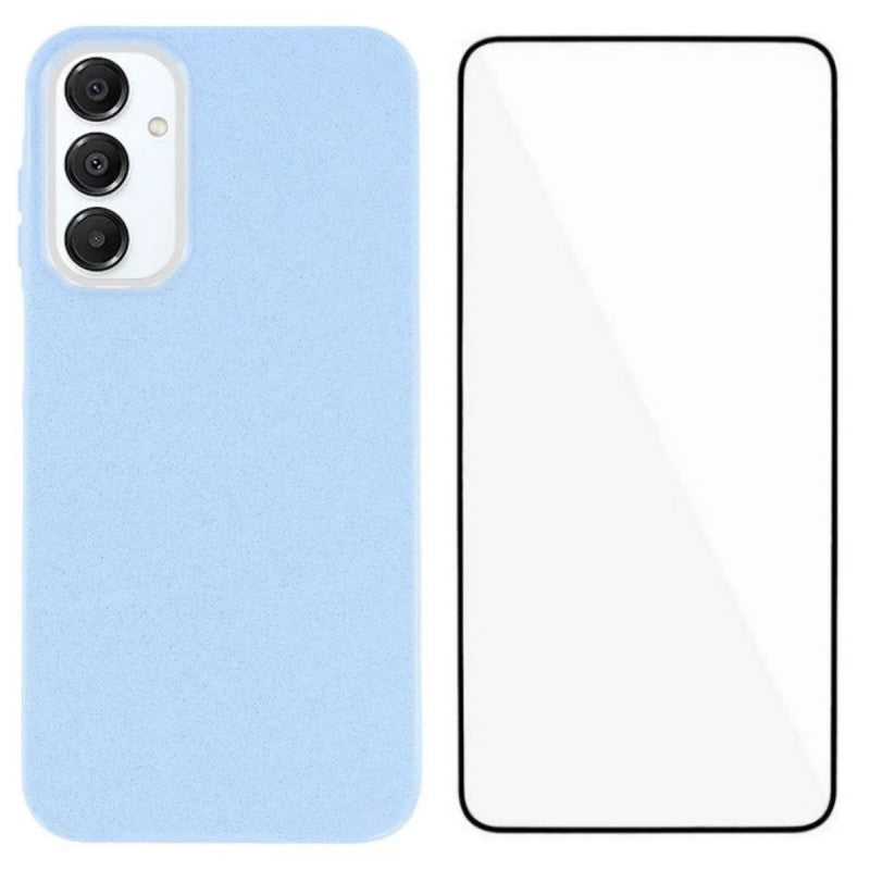 For Samsung Galaxy A25 5G (Global) (161.0 x 76.5 x 8.3mm) Glitter Case WANLONFENG XL2 Series IMD TPU Phone Cover with Tempered Glass Film