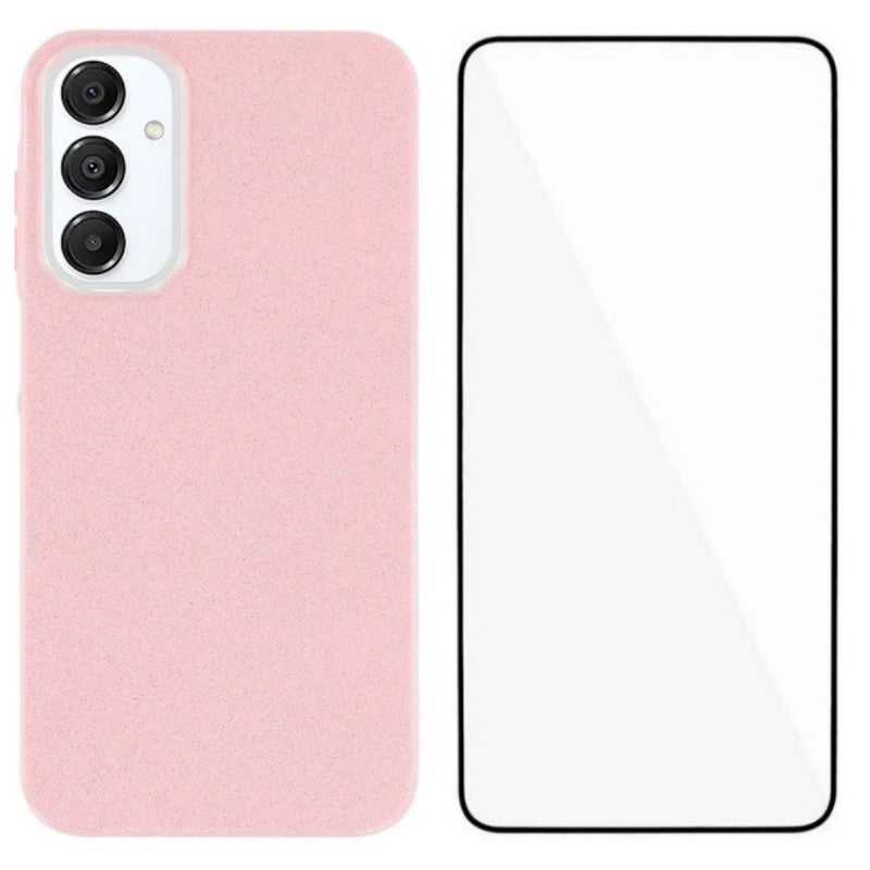 For Samsung Galaxy A25 5G (Global) (161.0 x 76.5 x 8.3mm) Glitter Case WANLONFENG XL2 Series IMD TPU Phone Cover with Tempered Glass Film